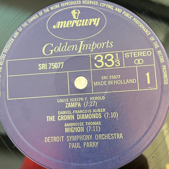 French Overtures Paul Paray Vinyl LP Mercury SRI 75077 Import Netherlands - Picture 3 of 7